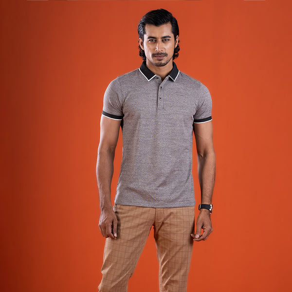 Solid Ash Color Mens Polo