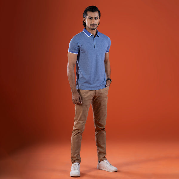 Solid Sky Color Mens Polo