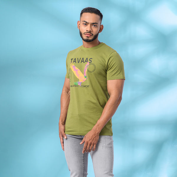 Olive Printed T-Shirt