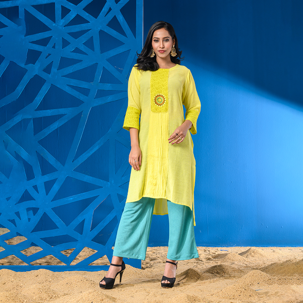 Light Yellow Ladies Long Tunic