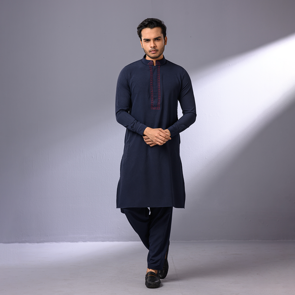 Navy Color Men's Kabli Set