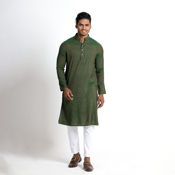 Tavaas  Printed Cotton Stylish Mens Panjabi