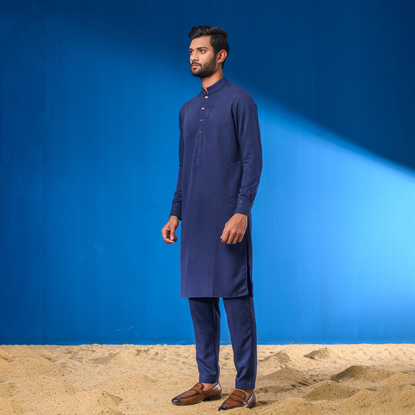 Navy Color Men's Kabli Set