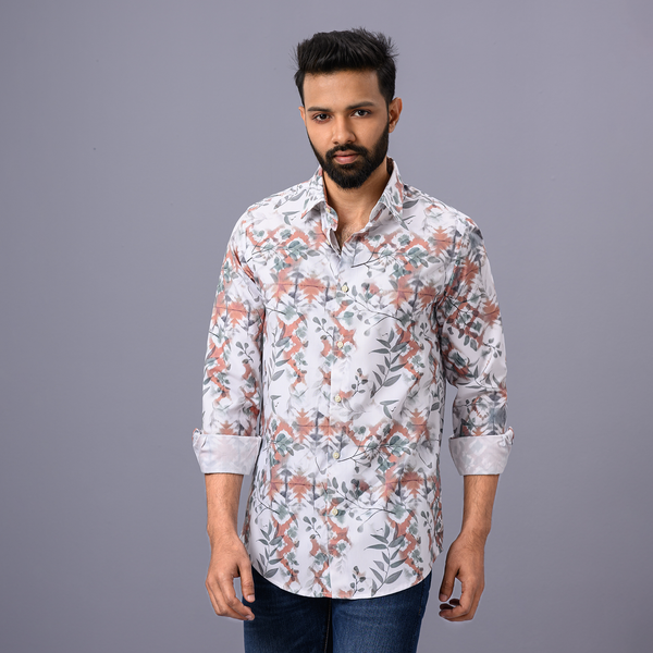 Printed Multi Color Premium Slim Fit Shirt