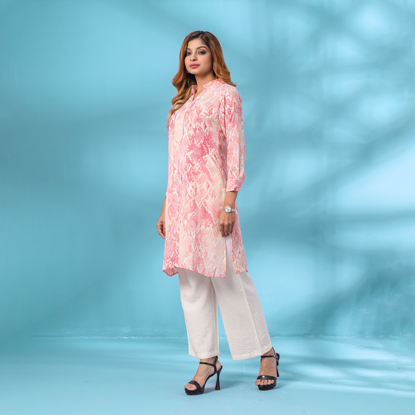 Digital Printed Pink Stylish Long Tunic