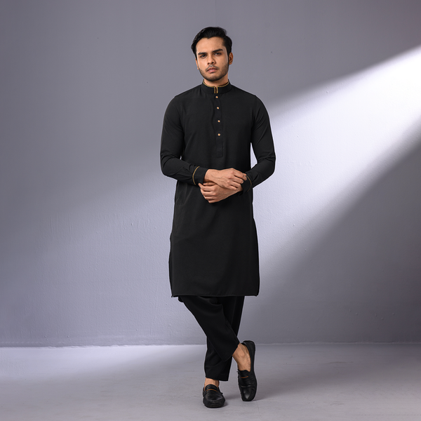 Black Color Men's Kabli Set