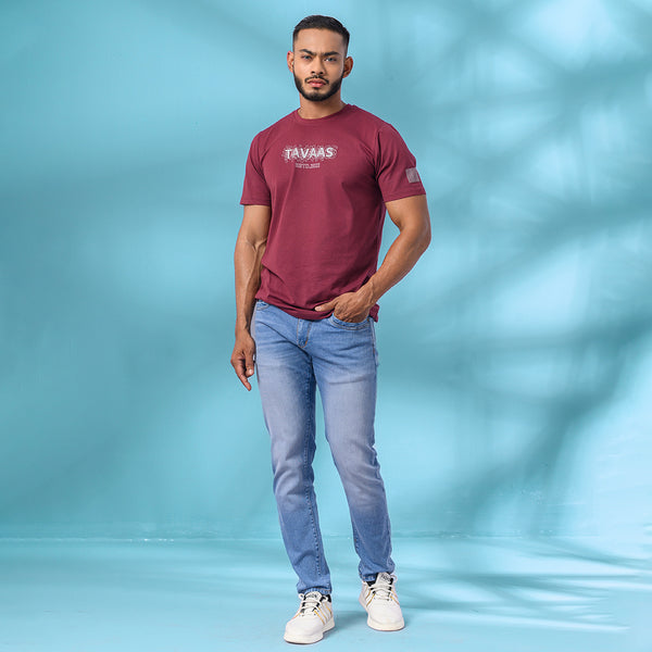 Maroon Printed T-Shirt